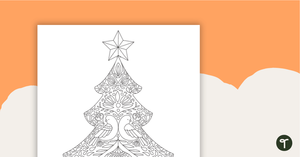 Go to Christmas Tree Coloring Page - Mindful Coloring teaching resource