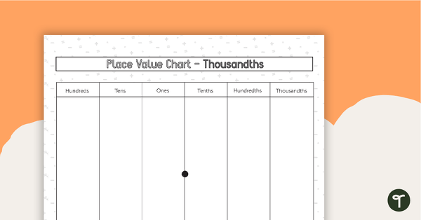 Go to Place Value Chart - Thousandths Place teaching resource