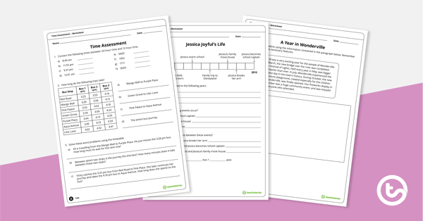 Go to Concepts of Time Assessment - Year 5 and Year 6 teaching resource