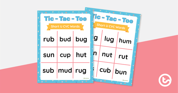 Go to Tic-Tac-Toe Game: Short U CVC Words teaching resource