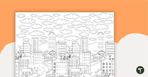 Go to Pattern Colouring In - City Scene teaching resource