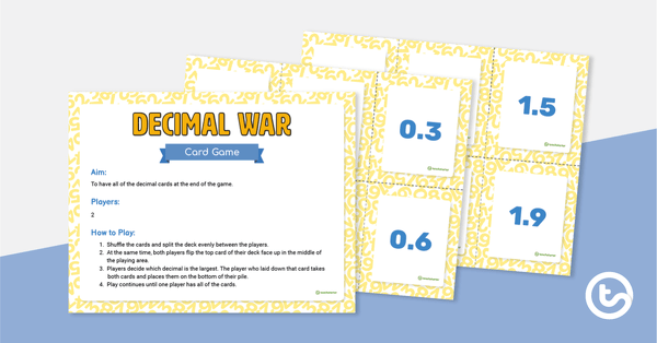 Go to Decimal War Card Game teaching resource