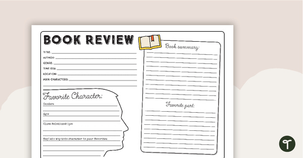 Go to Book Review Worksheet teaching resource