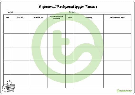 Professional Development Log for Teachers teaching-resource