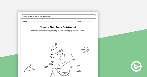 Go to Complex Dot-to-dot – Square Numbers (Skateboarder) – Worksheet teaching resource