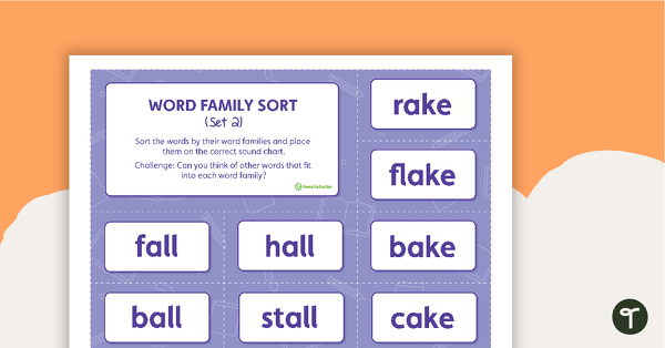 Go to Word Family Sorting Activity – Set 2 teaching resource