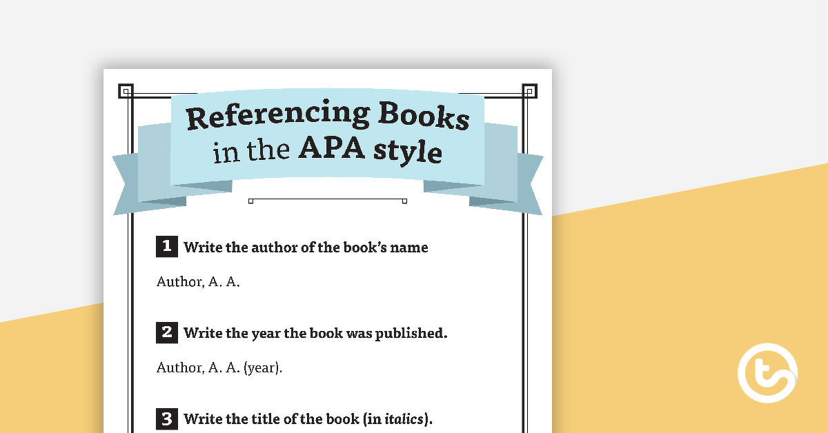 Referencing Books and Websites in the APA Style teaching-resource