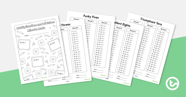 Go to Multiplication and Division Minute Math Booklet teaching resource