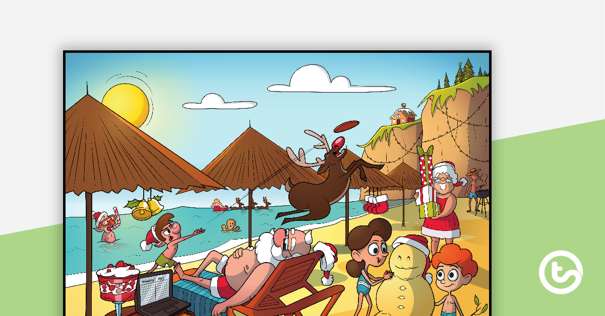 Summer Christmas Image and Task Cards teaching-resource