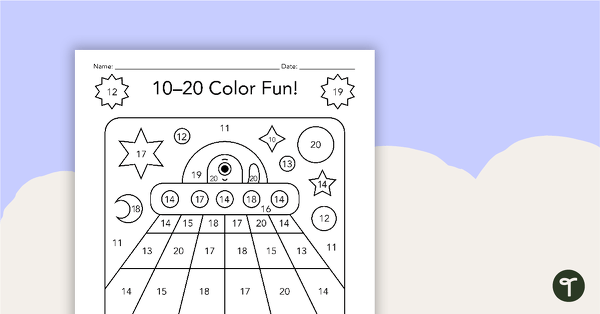 Go to Color by Number - Numbers 10–20 teaching resource