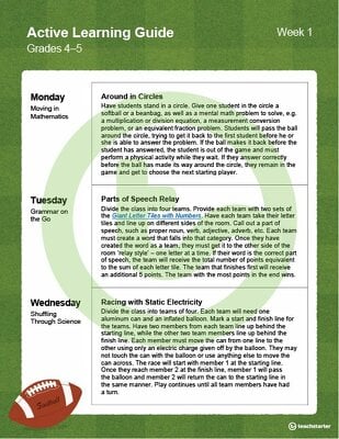 Go to Active Learning Guide for Grades 4-5 - Week 1 teaching resource