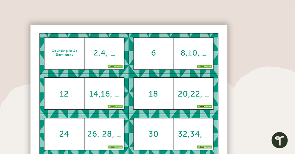 Go to Skip Counting by 2s Dominoes teaching resource