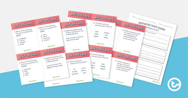 Go to Antonym Task Cards teaching resource