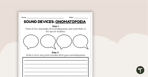 Go to Onomatopeia Writing Activity teaching resource