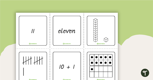 Go to Representations of Numbers 11-20 Flashcards teaching resource