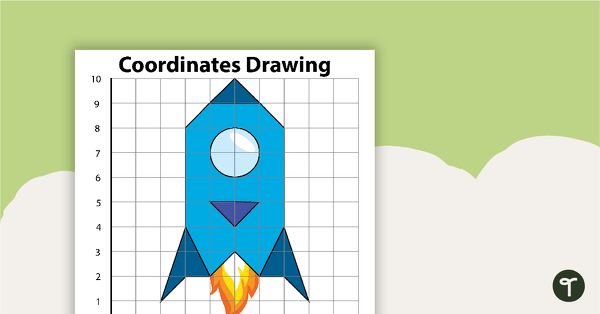 Go to Coordinates Drawing - Rocket teaching resource