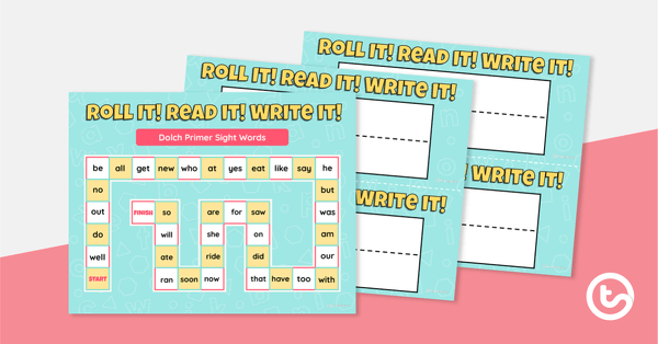 Go to Roll It! Read It! Write It! - Dolch Primer Sight Words teaching resource