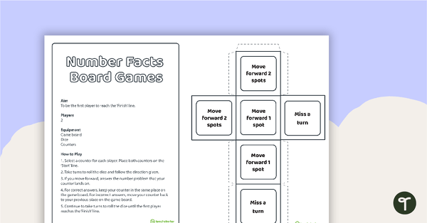 Go to Doubles Subtraction – Number Facts Board Game teaching resource