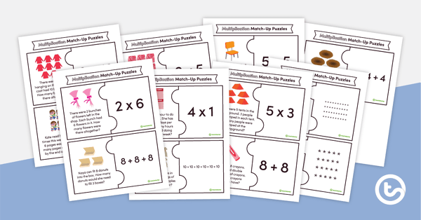 Go to Multiplication Match-Up Puzzles teaching resource