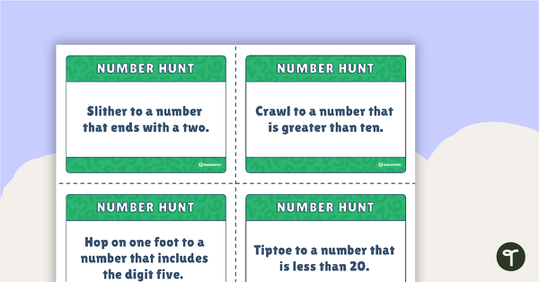 Go to Number Hunt Description Cards teaching resource