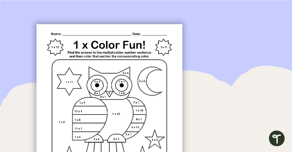 Go to Color by Number - Multiplication Facts of 1 teaching resource