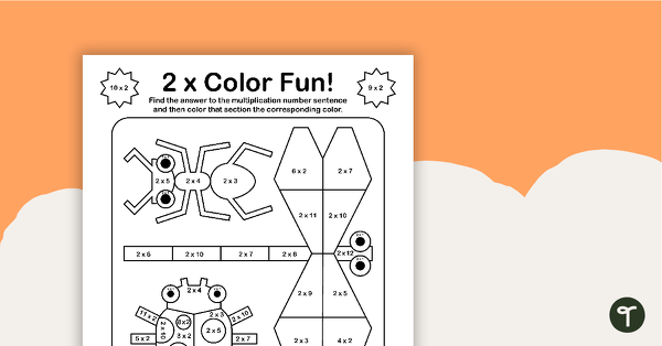 Go to Color by Number - Multiplication Facts of 2 teaching resource