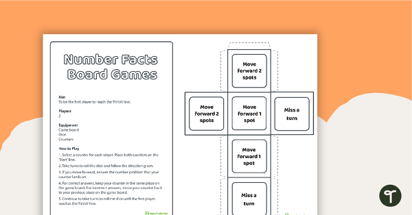 Go to Subtracting From 10 – Number Facts Board Game teaching resource