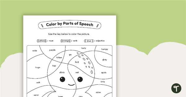 Go to Color by Parts of Speech - Nouns, Verbs, and Adjectives - Octopus teaching resource