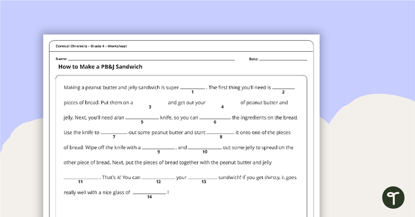 Go to Comical Chronicle Worksheets for 4th Grade teaching resource