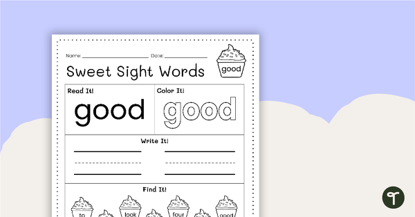 Go to Sweet Sight Words Worksheet - GOOD teaching resource