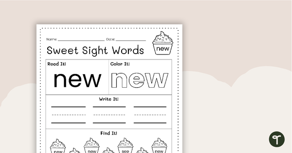 Go to Sweet Sight Words Worksheet - NEW teaching resource