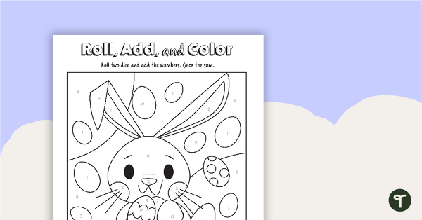 Go to Roll, Add, and Color - Easter Bunny teaching resource