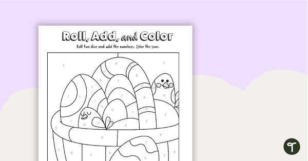 Go to Roll, Add, and Color - Easter Basket teaching resource