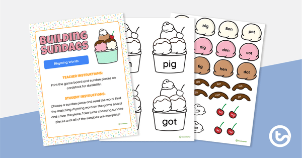 Go to Building Sundaes - Rhyming Words teaching resource