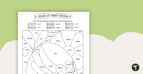 Go to Color by Sight Words - 6 Words - Chicken teaching resource