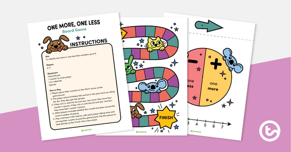 Go to One More, One Less Board Game teaching resource