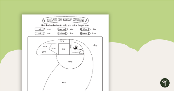 Go to Color by Sight Words - 6 Words - Toucan teaching resource