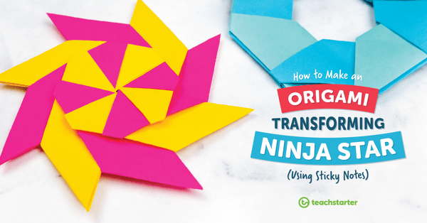 Go to Origami Transforming Ninja Star (Using Sticky Notes) blog