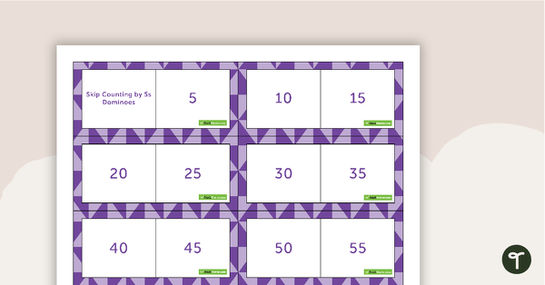 Go to Skip Counting by 5s Dominoes teaching resource