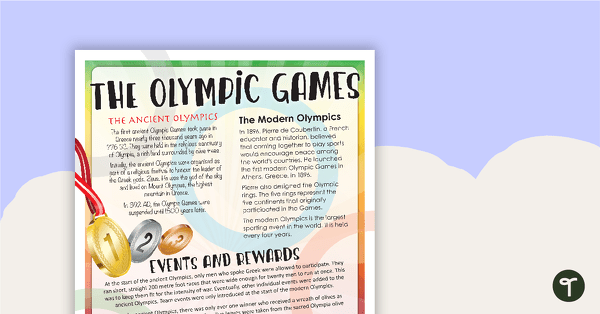 Go to The Olympic Games - Comprehension Task teaching resource