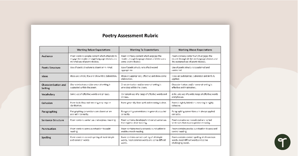 Go to NAPLAN-Style Assessment Rubric for Poetry teaching resource