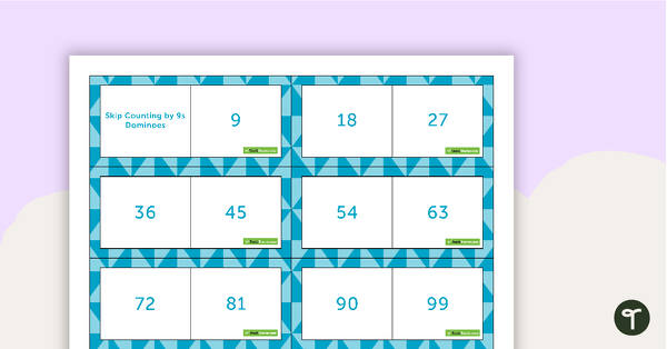 Go to Skip Counting by 9s Dominoes teaching resource