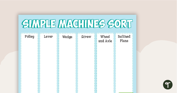 Go to Simple Machines Sorting Activity teaching resource