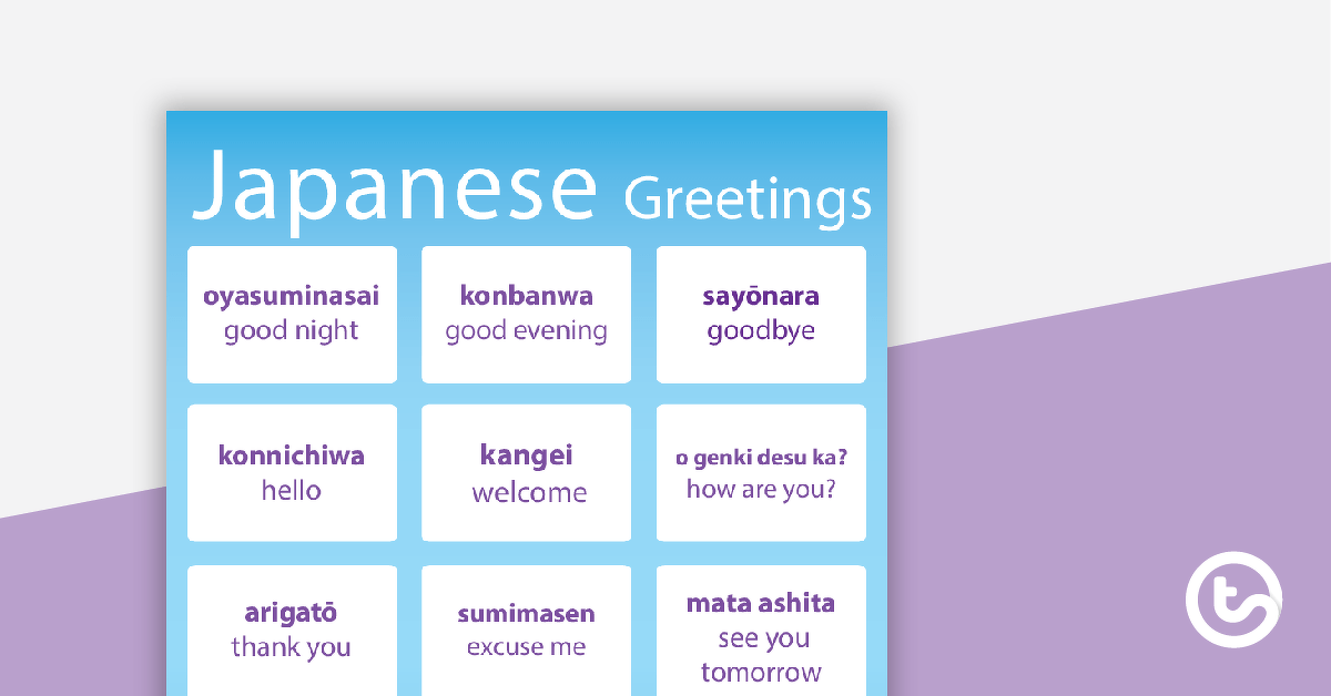 Greetings - Japanese Language Poster teaching-resource