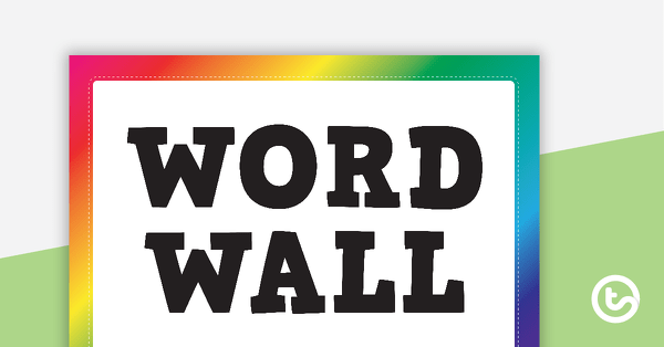 Go to Rainbow Word Wall Vocabulary teaching resource