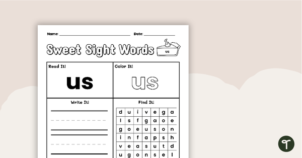 Go to Sweet Sight Words Worksheet - US teaching resource