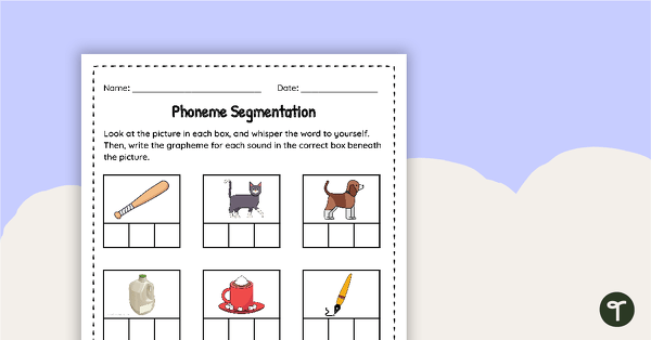 Go to Phoneme Segmentation Worksheets - CVC Words teaching resource