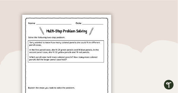 Go to Multi-Step Problem Solving Worksheet teaching resource