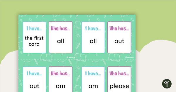 Go to I Have, Who Has? Game - Dolch Primer Sight Words teaching resource