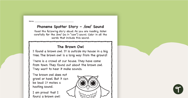 Go to Phoneme Spotter Story – /ow/ Sound teaching resource